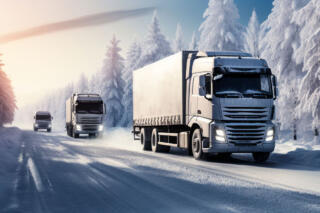 雪道のトラックのイメージ