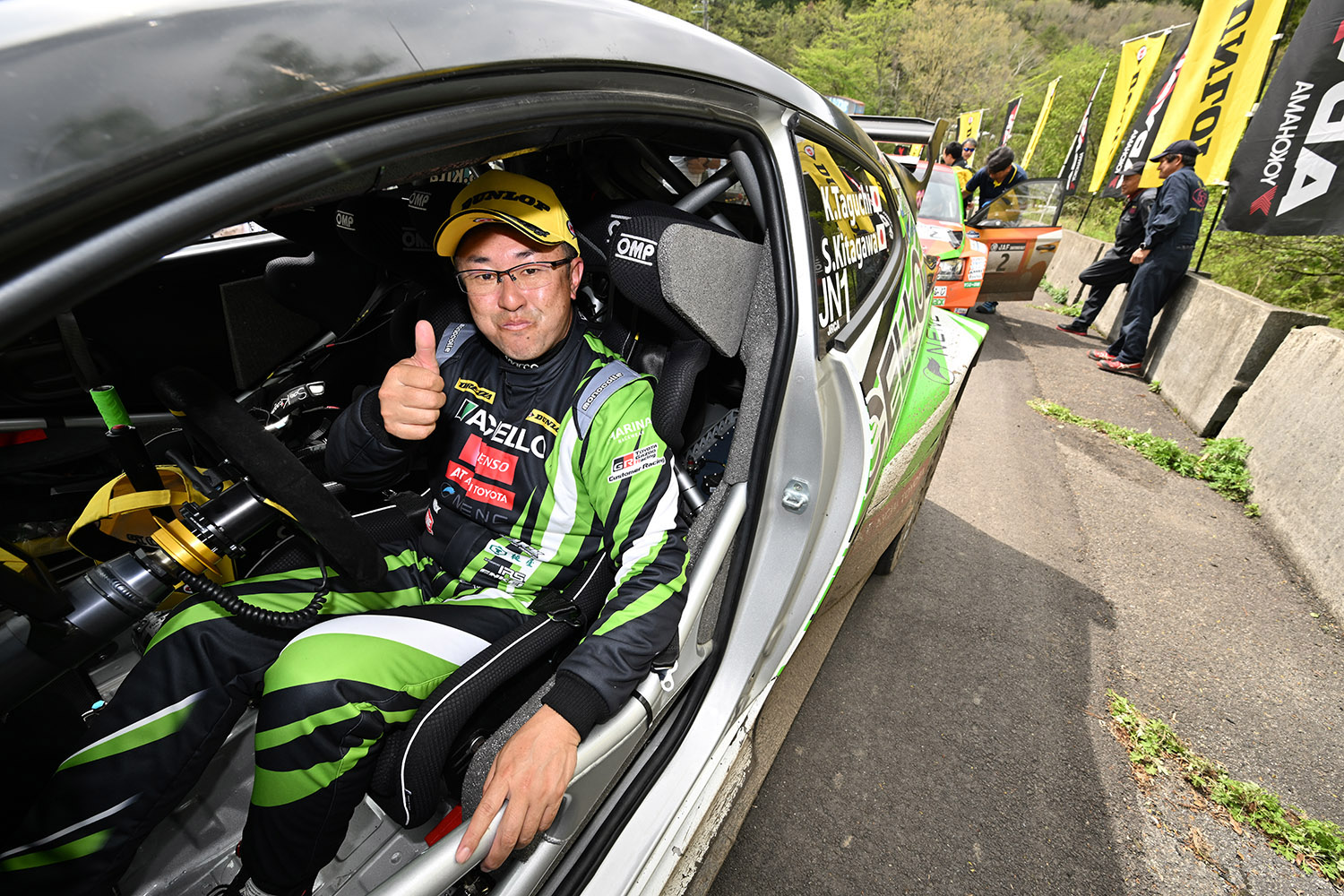 WRCおよびAPRCに三菱ランサーのグループA仕様車で参戦していた田口勝彦選手