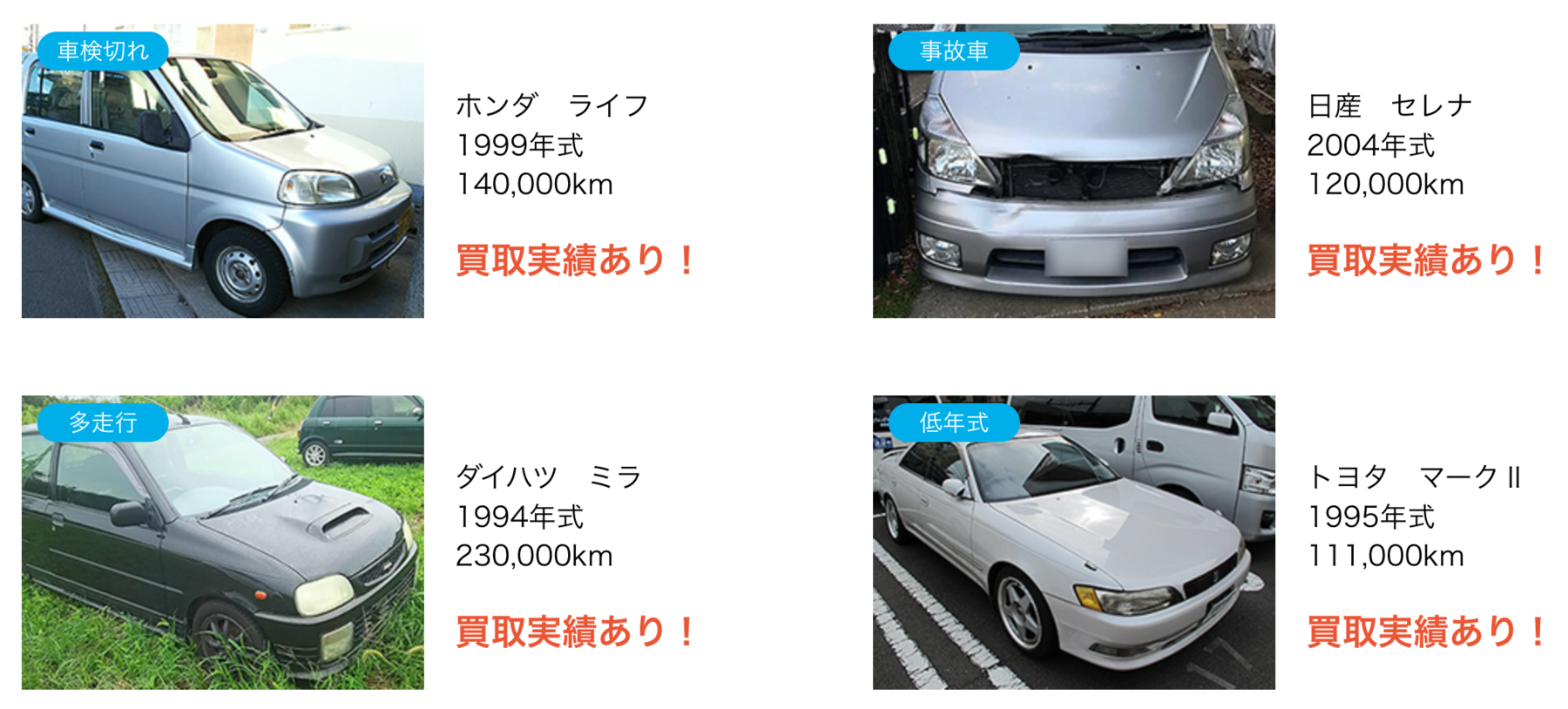 ãƒŠãƒ“ã‚¯ãƒ«å»ƒè»Šè²·å–ã®è²·å–å®Ÿç¸¾